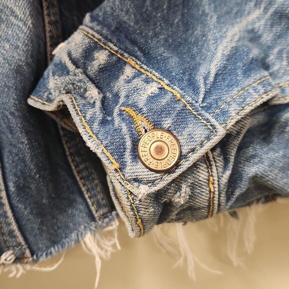 Free People Distress Demim Jacket We The Free XS - Picture 5 of 12